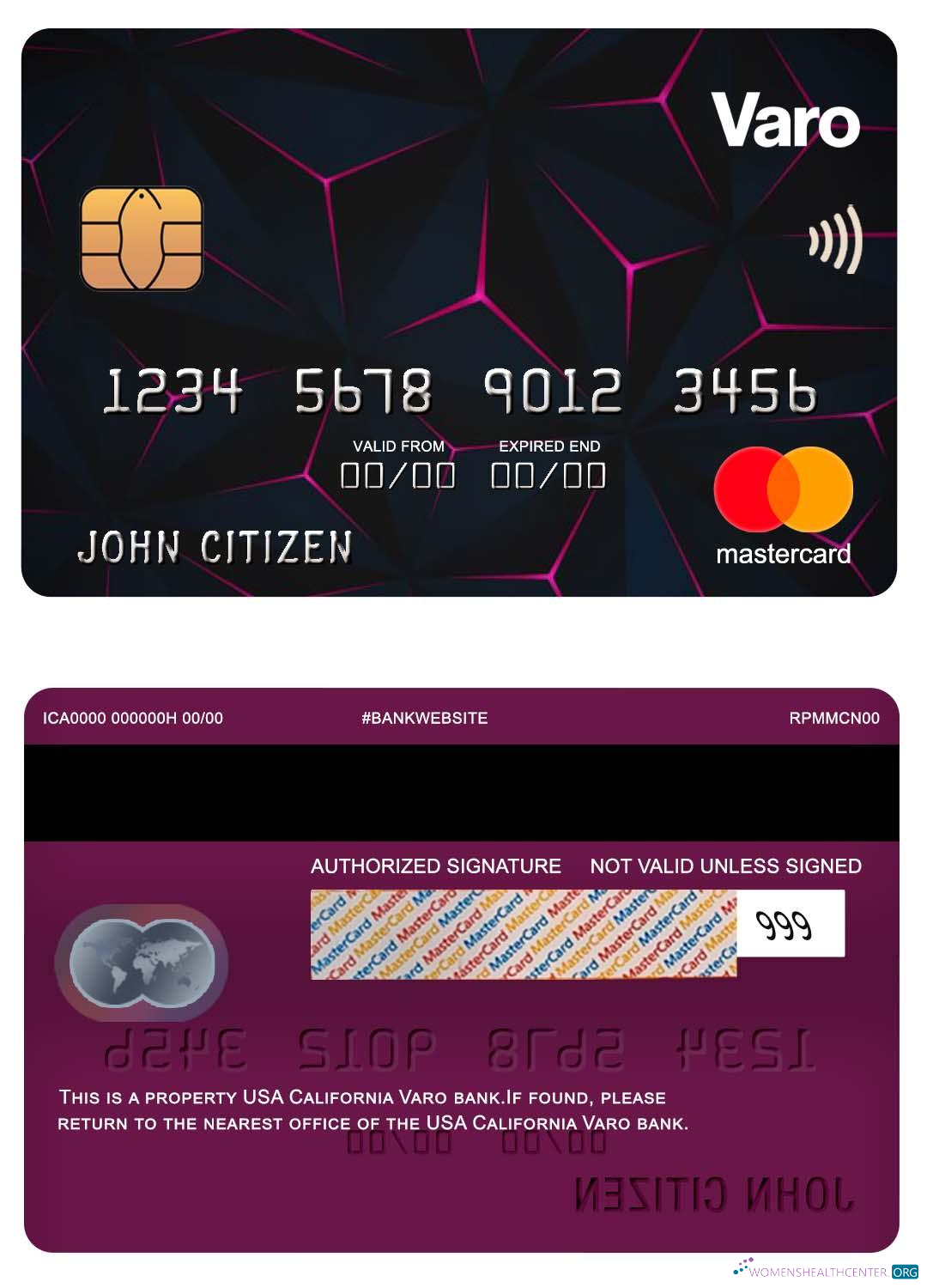 Download USA California Varo bank mastercard Photoshop template